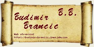 Budimir Brančić vizit kartica
